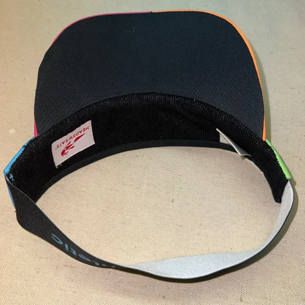 Headsweats Sparkle Athletic Colorblock Running Visor Pink Orange Yellow Blue